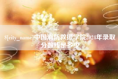 启东中国消防救援学院2024年录取分数线是多少
