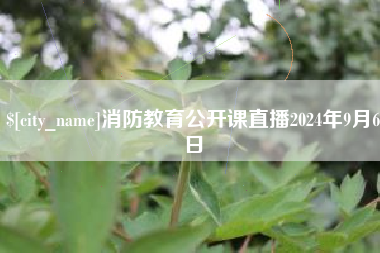 启东消防教育公开课直播2024年9月6日