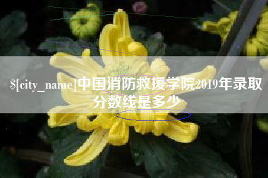 启东中国消防救援学院2019年录取分数线是多少