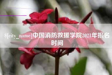 启东中国消防救援学院2021年报名时间