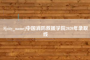 启东中国消防救援学院2020年录取线