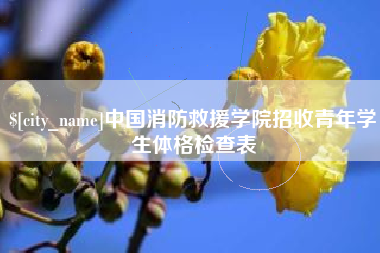 启东中国消防救援学院招收青年学生体格检查表